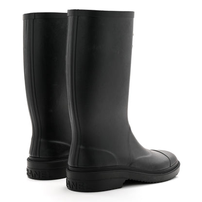Chanel Caoutchouk CC High Boots 38 Black 4 of 8