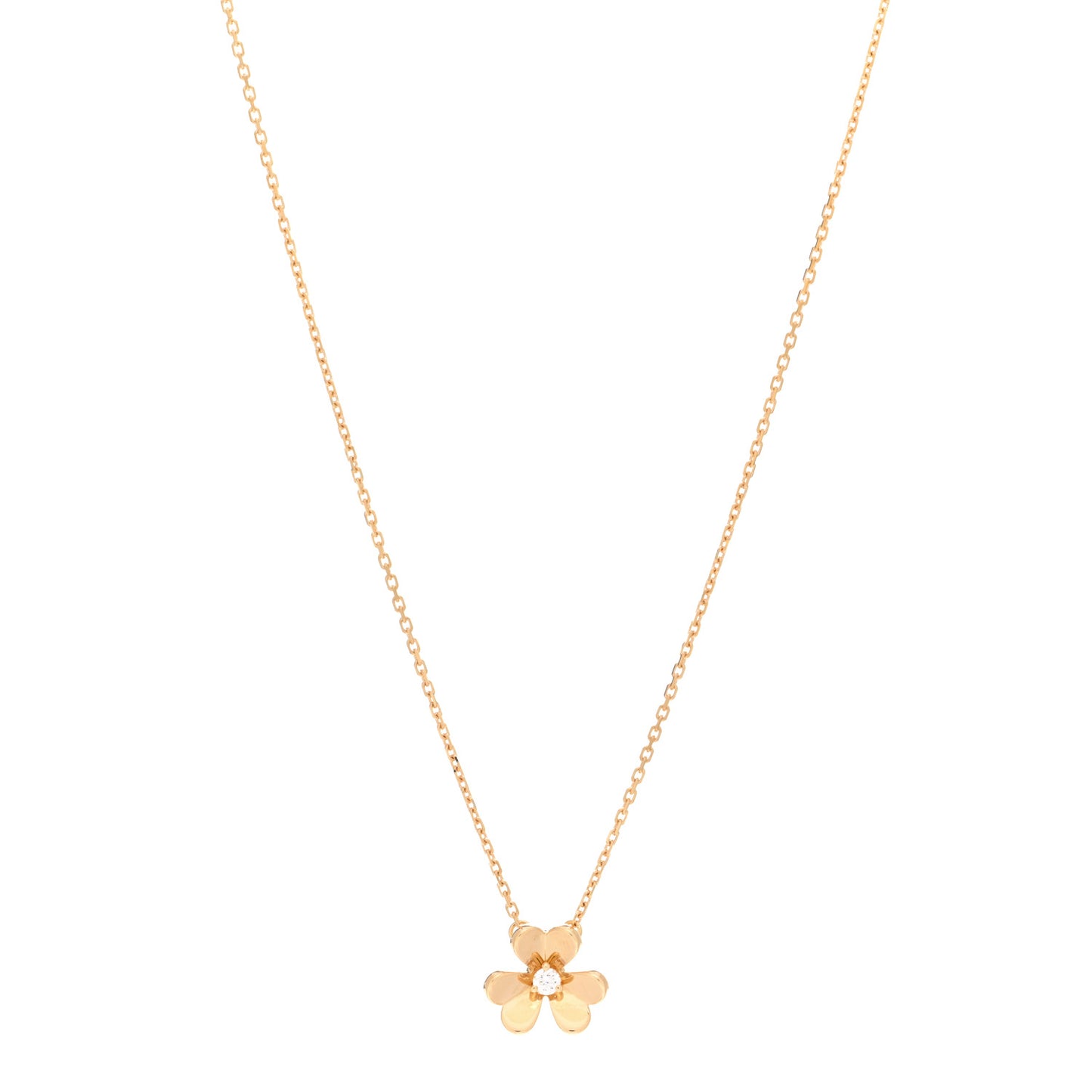 18K Yellow Gold Diamond Mini Frivole Pendant Necklace
