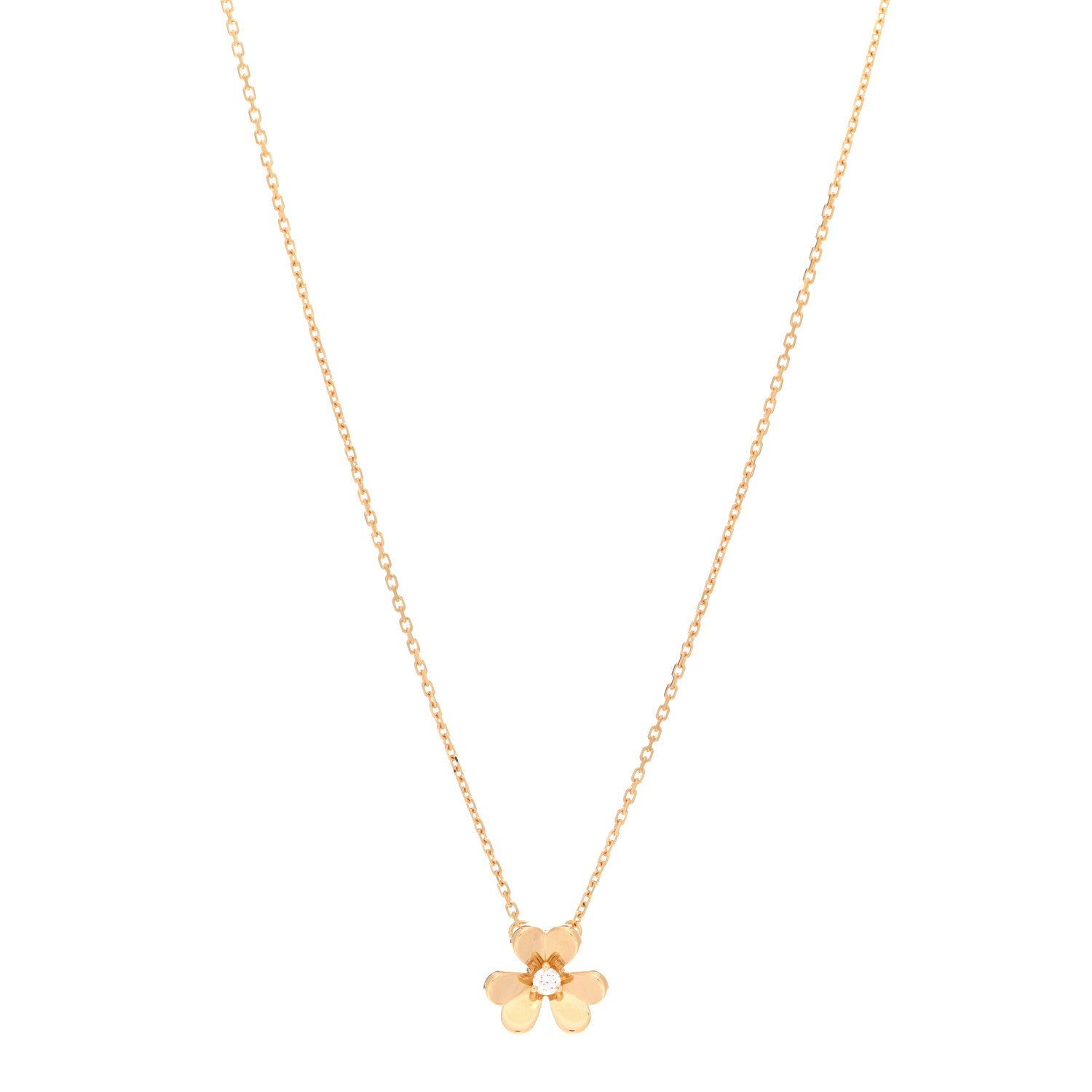 Van Cleef & Arpels 18K Yellow Gold Diamond Mini Frivole Pendant Necklace 1 of 6