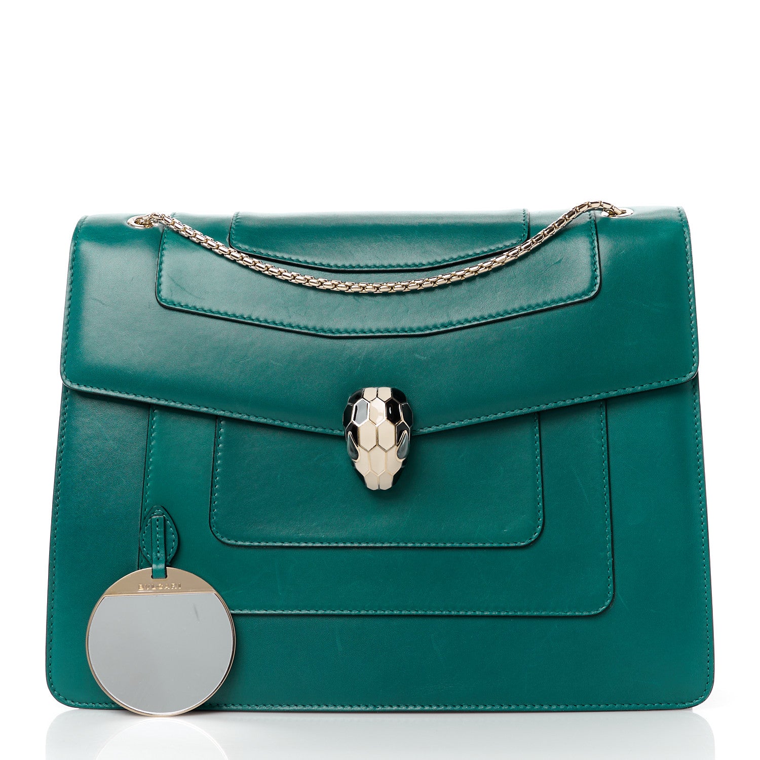 Bulgari Calfskin Serpenti Forever Crossbody Emerald Green 3 of 18