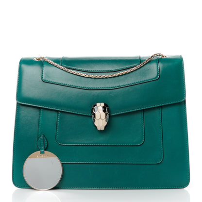 Bulgari Calfskin Serpenti Forever Crossbody Emerald Green 3 of 18