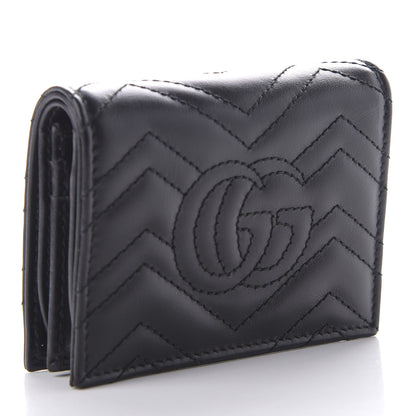 Gucci Calfskin Matelasse GG Marmont Card Case Wallet Black 3 of 8