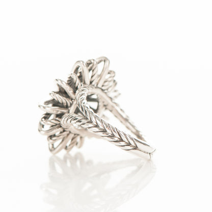 David Yurman Sterling Silver Diamond 25mm Starburst Ring 57 8 3 of 5