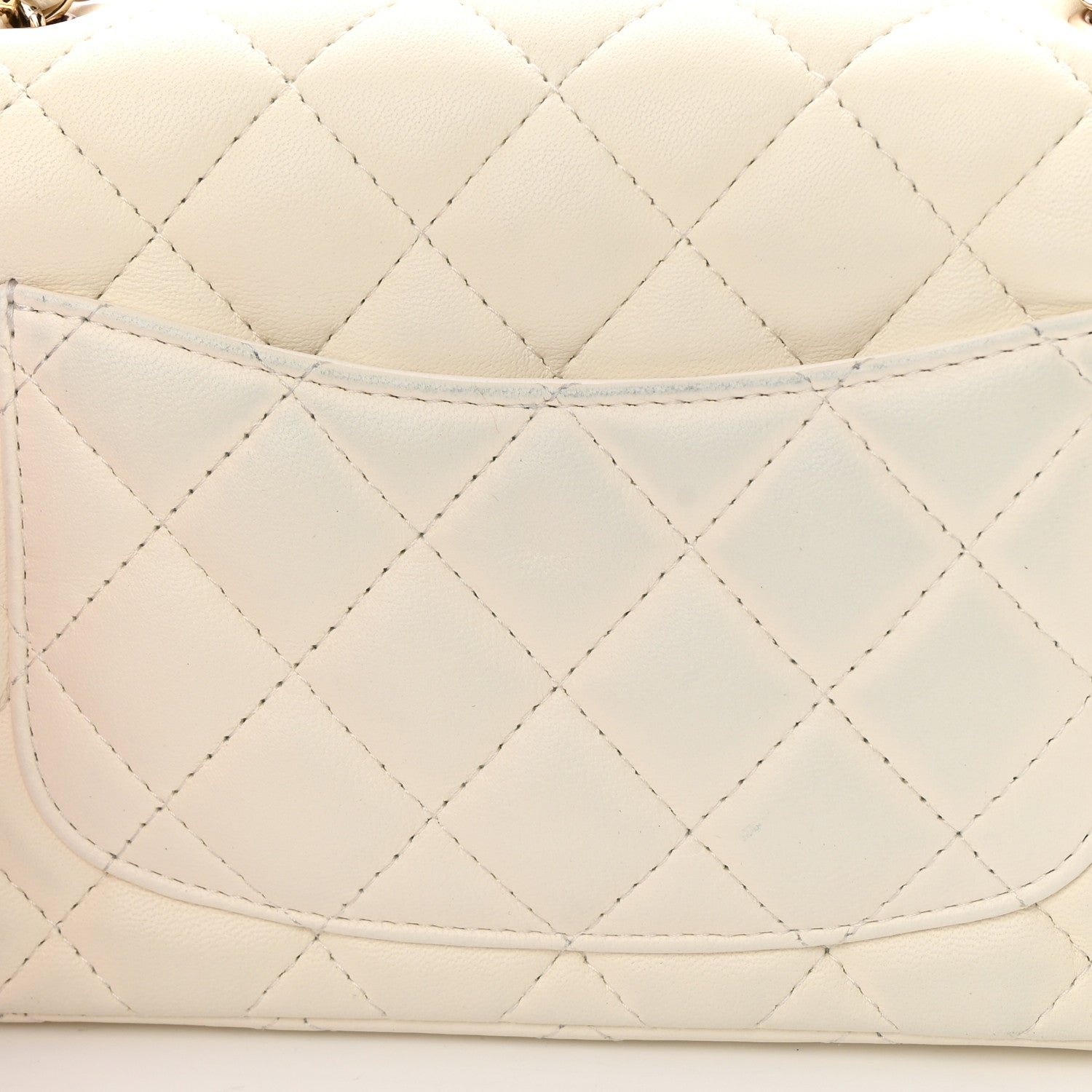 Chanel Lambskin Quilted Mini Rectangular Flap White 12 of 14