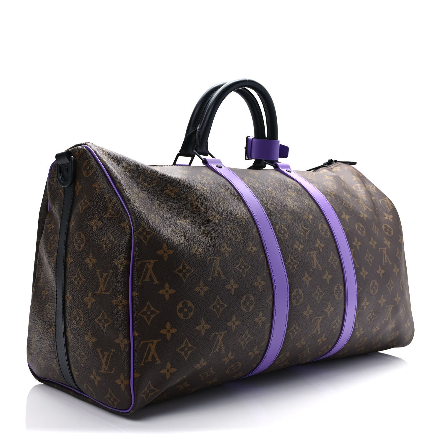 Louis Vuitton Monogram Macassar Keepall Bandouliere 50 Purple 2 of 10