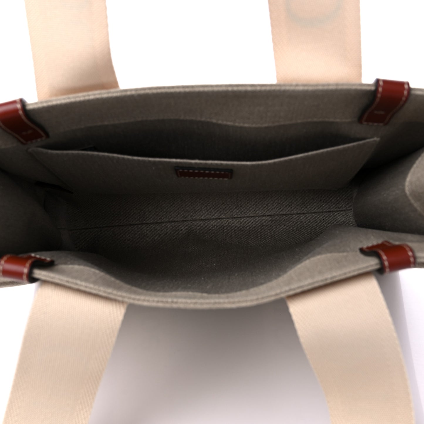 Cotton Calfskin Medium Woody Ribbon Tote White Brown
