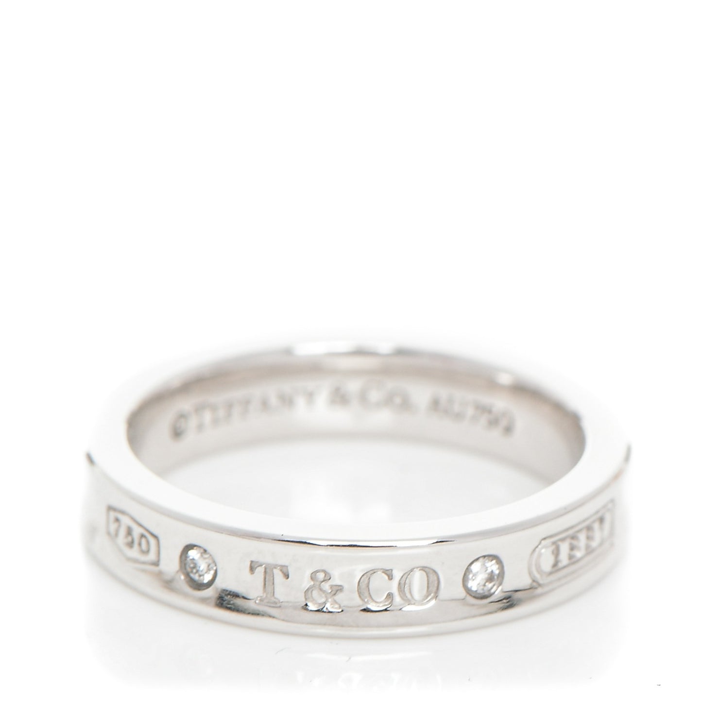 18K White Gold Diamond Narrow 1837 Ring 6