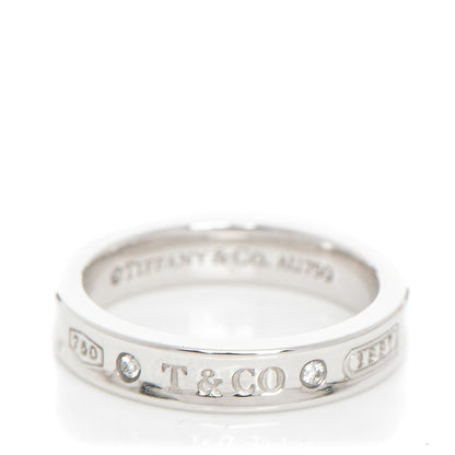 Tiffany 18K White Gold Diamond Narrow 1837 Ring 6 1 of 5
