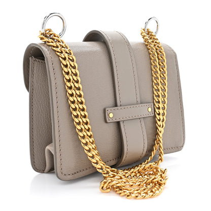 Chloe Shiny Goatskin Calfskin Mini Aby Chain Shoulder Bag Motty Grey 3 of 15