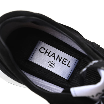 Chanel Suede Goatskin CC Sneakers 39 Black 6 of 8