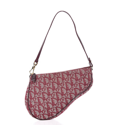 Christian Dior Monogram Mini Saddle Pochette Burgundy 1 of 12