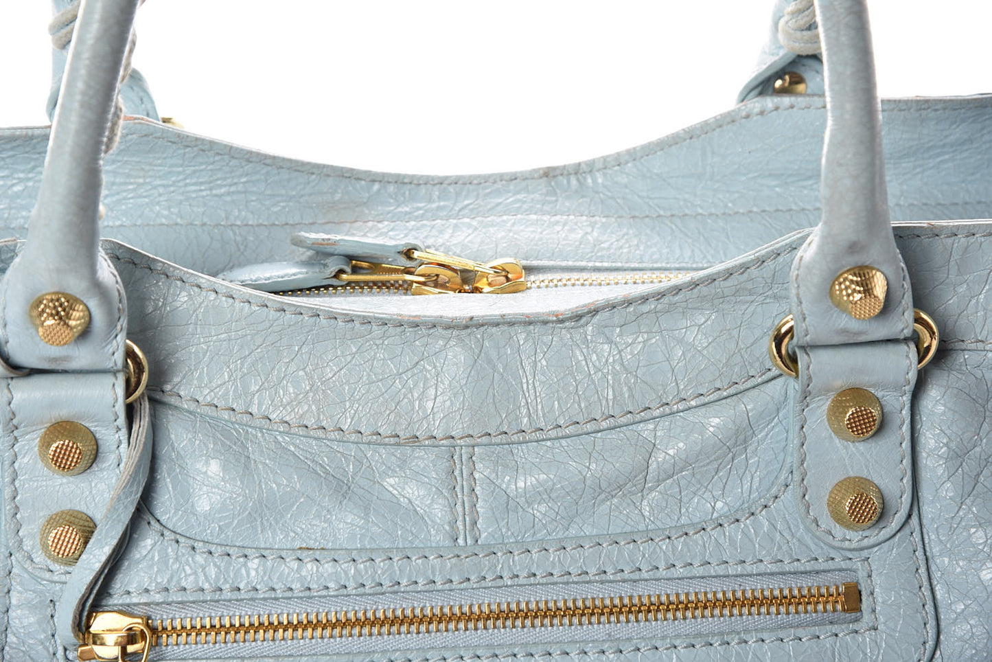 Agneau Giant 12 Gold Hardware Part Time Bleu Dragee