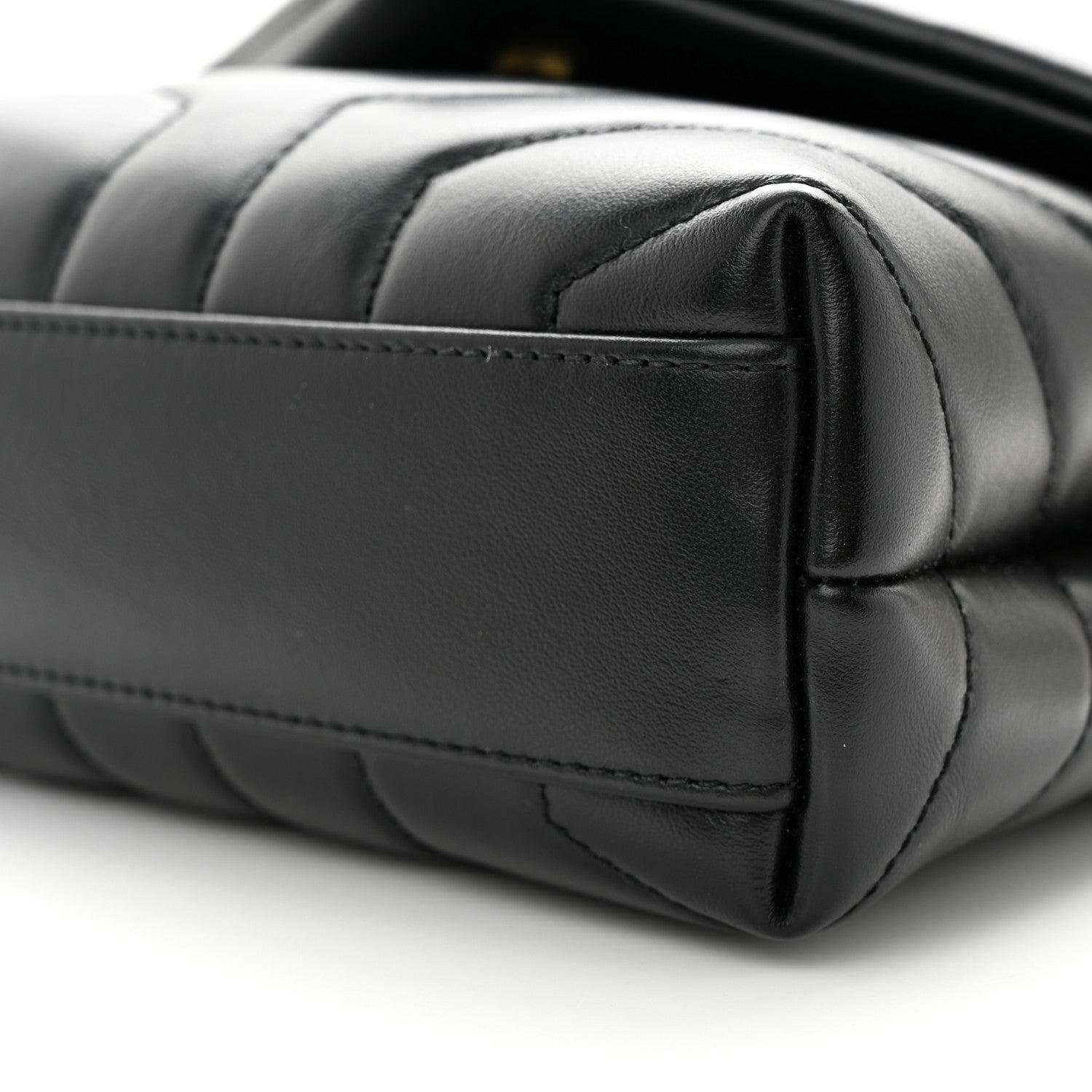 Saint Laurent Calfskin Y Quilted Monogram Toy Loulou Crossbody Bag Black 9 of 10
