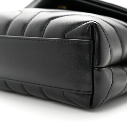 Saint Laurent Calfskin Y Quilted Monogram Toy Loulou Crossbody Bag Black 9 of 10