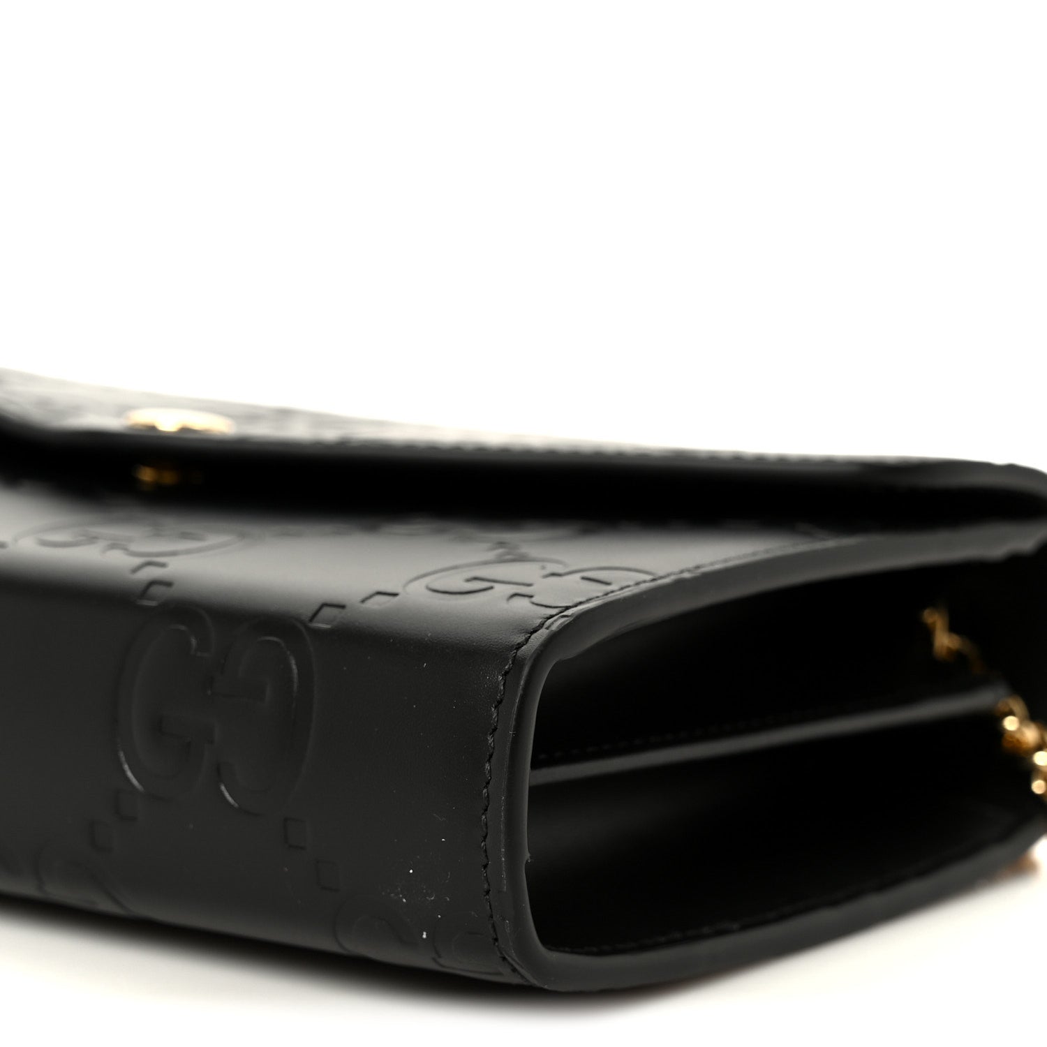 Gucci Calfskin GG Debossed Chain Wallet Black 10 of 10