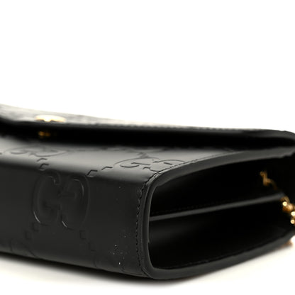 Gucci Calfskin GG Debossed Chain Wallet Black 10 of 10