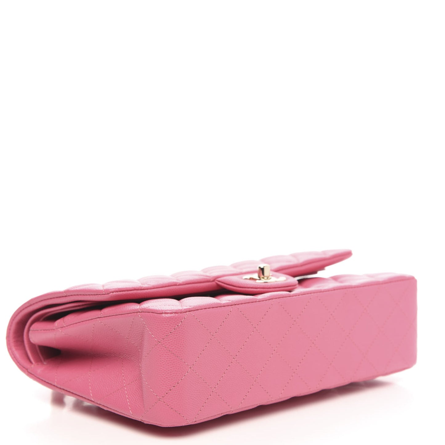 Caviar Quilted Medium Double Flap Pink