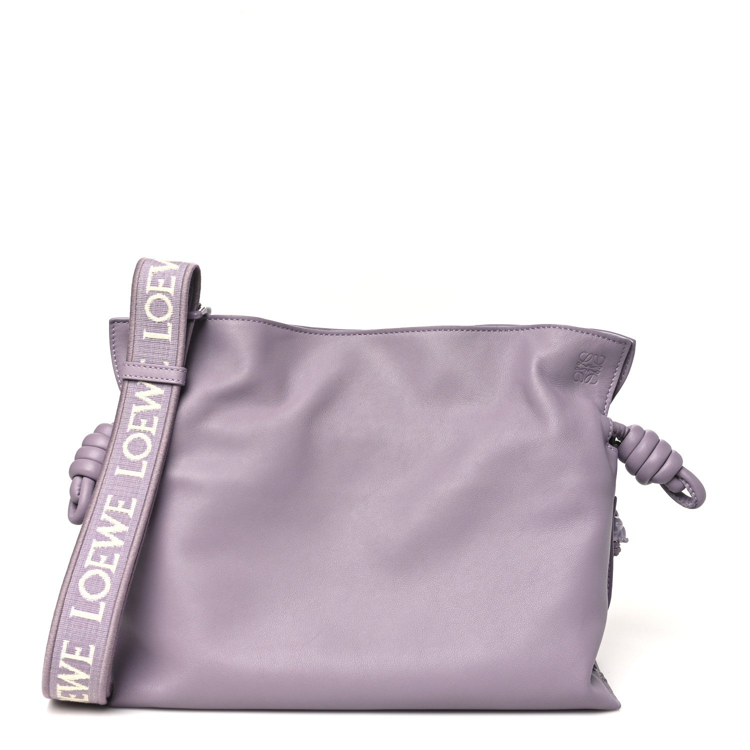 Loewe Calfskin Monochrome Flamenco Knot Clutch Pale Aubergine Glaze 1 of 10