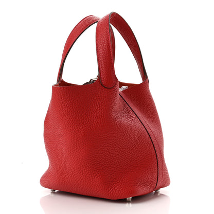 Hermes Taurillon Clemence Picotin Lock 18 PM Rouge De Coeur 3 of 10