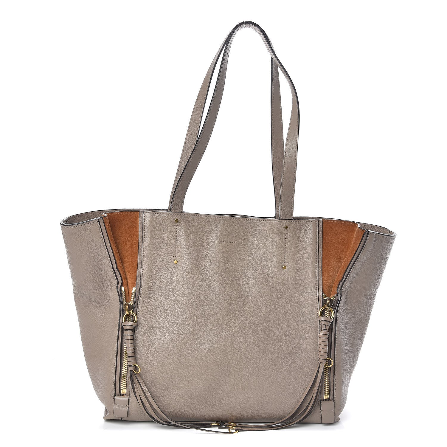 Chloe Smooth Calfskin Medium Milo Shopping Tote Motty Grey 1 of 13