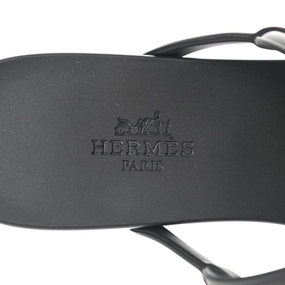 Hermes Rubber Womens Egerie Sandals 36 Black 7 of 8
