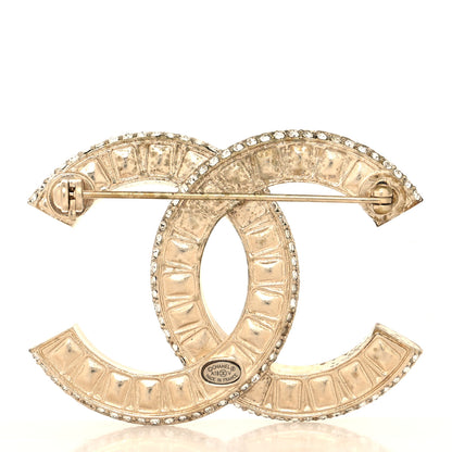 Chanel Baguette Crystal CC Brooch Gold 3 of 4