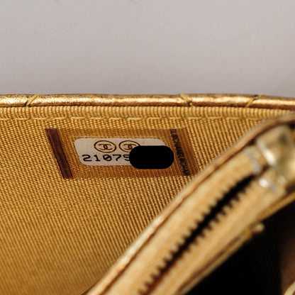 Chanel Metallic Distressed Calfskin Quilted Boy Wallet On Chain WOC Gold 8 of 8