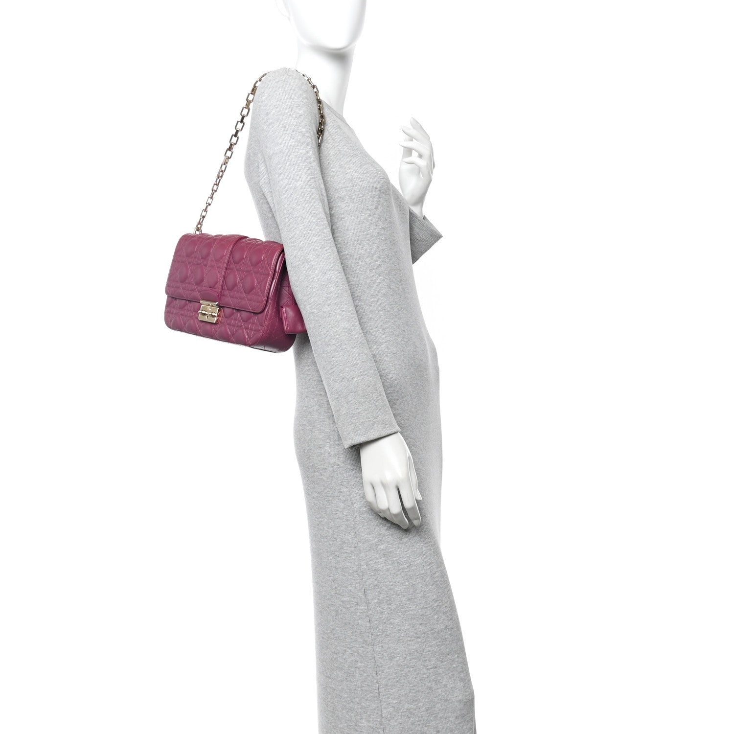 Christian Dior Lambskin Cannage Medium Miss Dior Flap Fuchsia 2 of 10