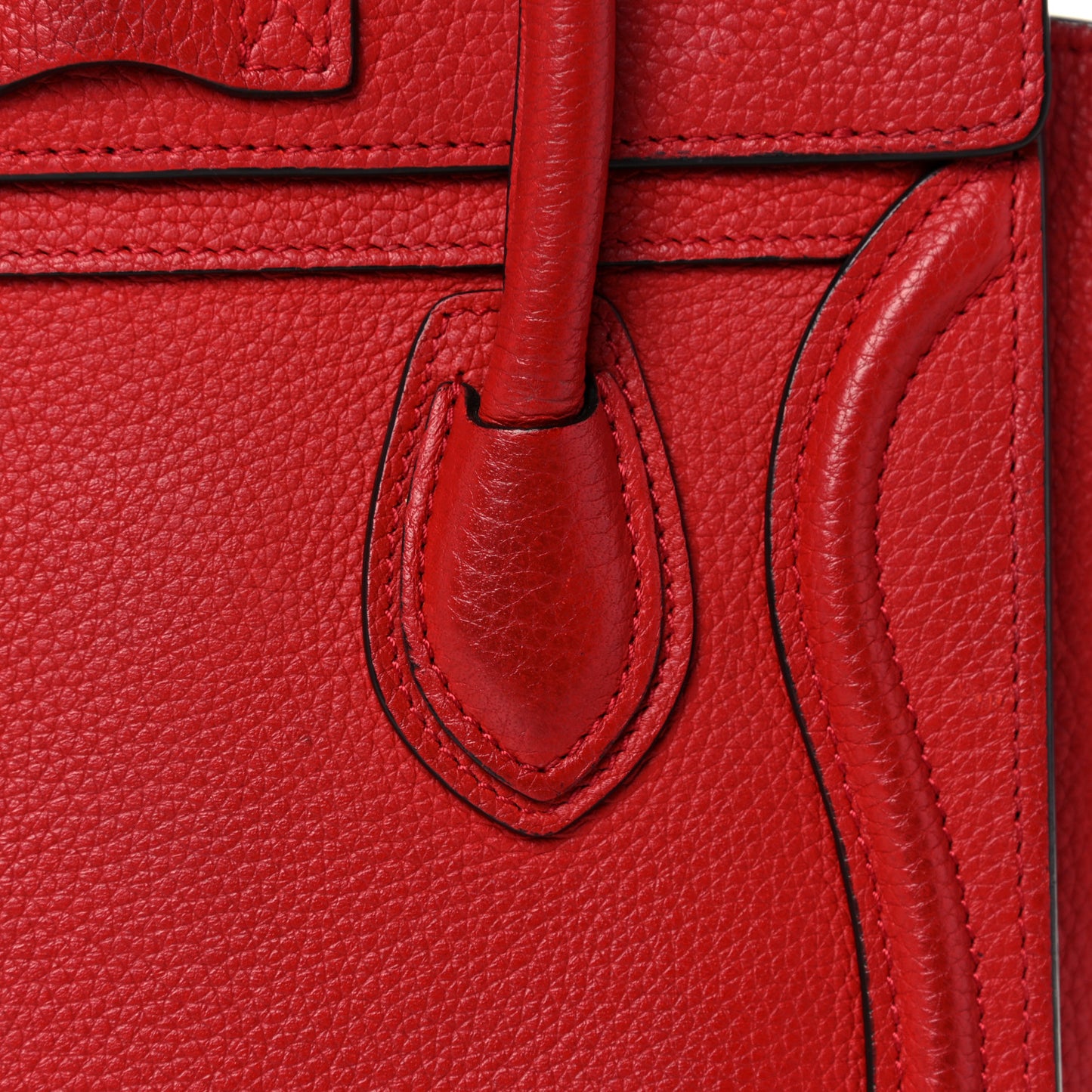 Drummed Calfskin Nano Luggage Red