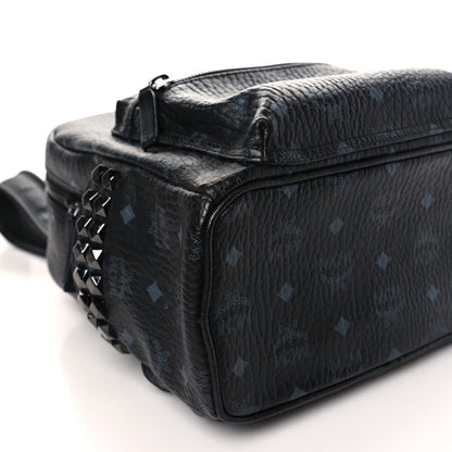 MCM Visetos Small Side Stud Stark Backpack Black 8 of 9