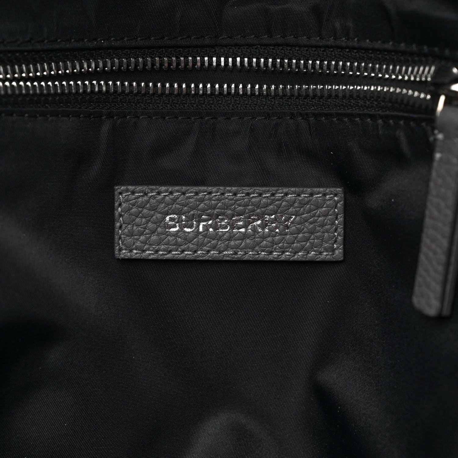 Burberry Calfskin Logo Embossed Backpack Charcoal Grey 6 of 10