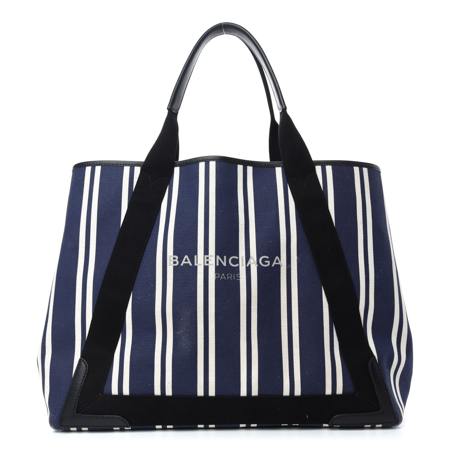 Balenciaga Canvas Navy Striped Cabas M Navy 3 of 18