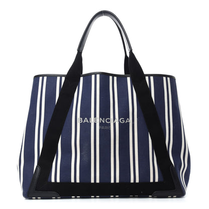 Balenciaga Canvas Navy Striped Cabas M Navy 3 of 18