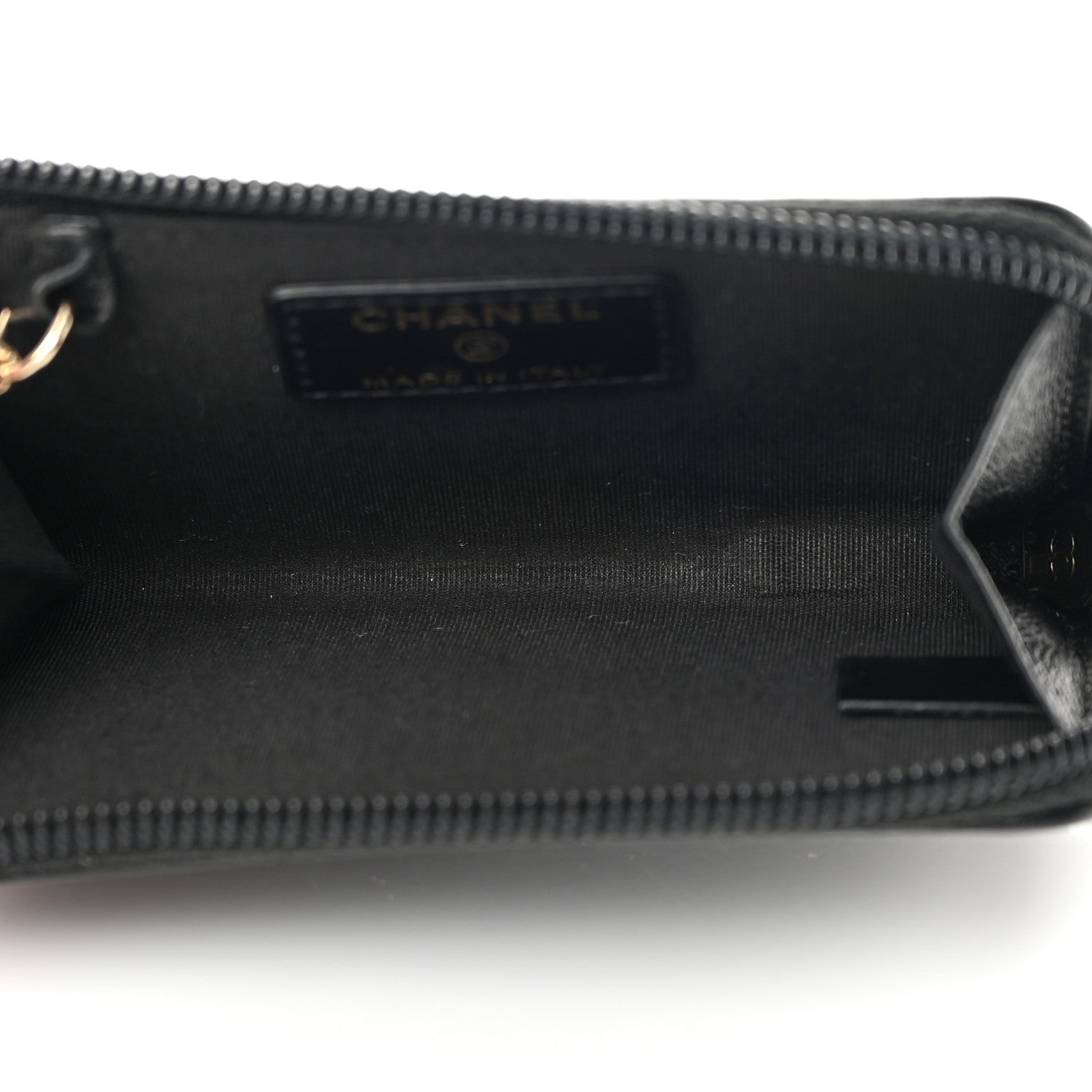 Chanel Calfskin Chain Embossed CC Key Holder Case Black 5 of 12