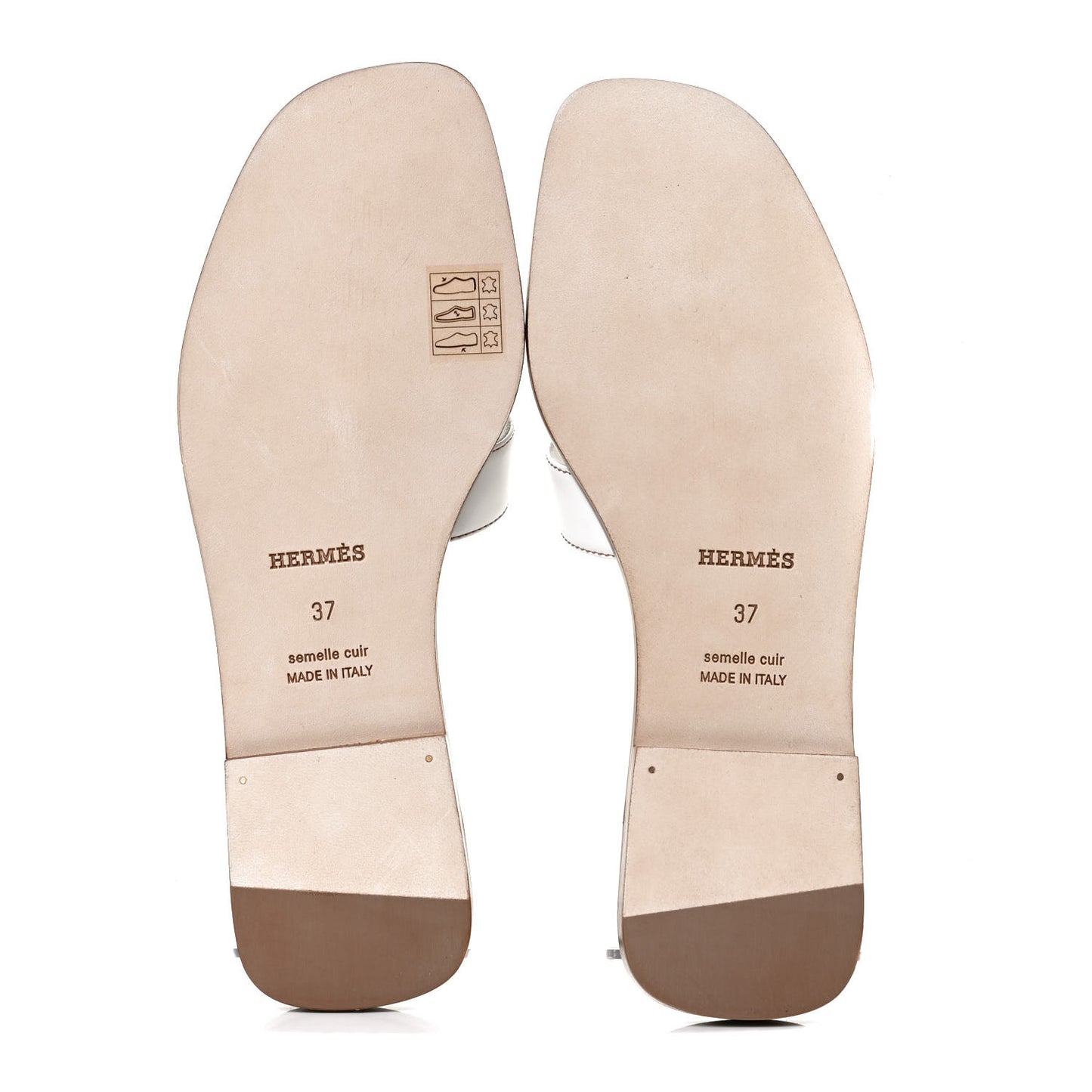 Box Calfskin Oran Sandals 37 White
