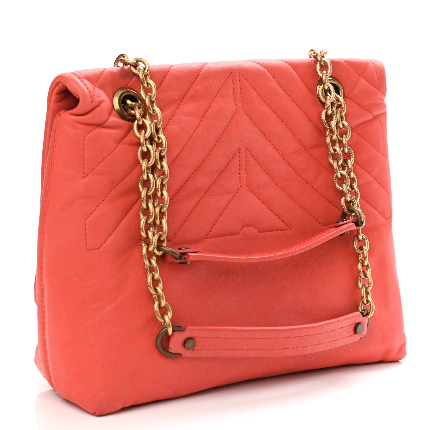 Lanvin Quilted Lambskin Happy Medium Shoulder Bag Coquelicot Orange 2 of 15