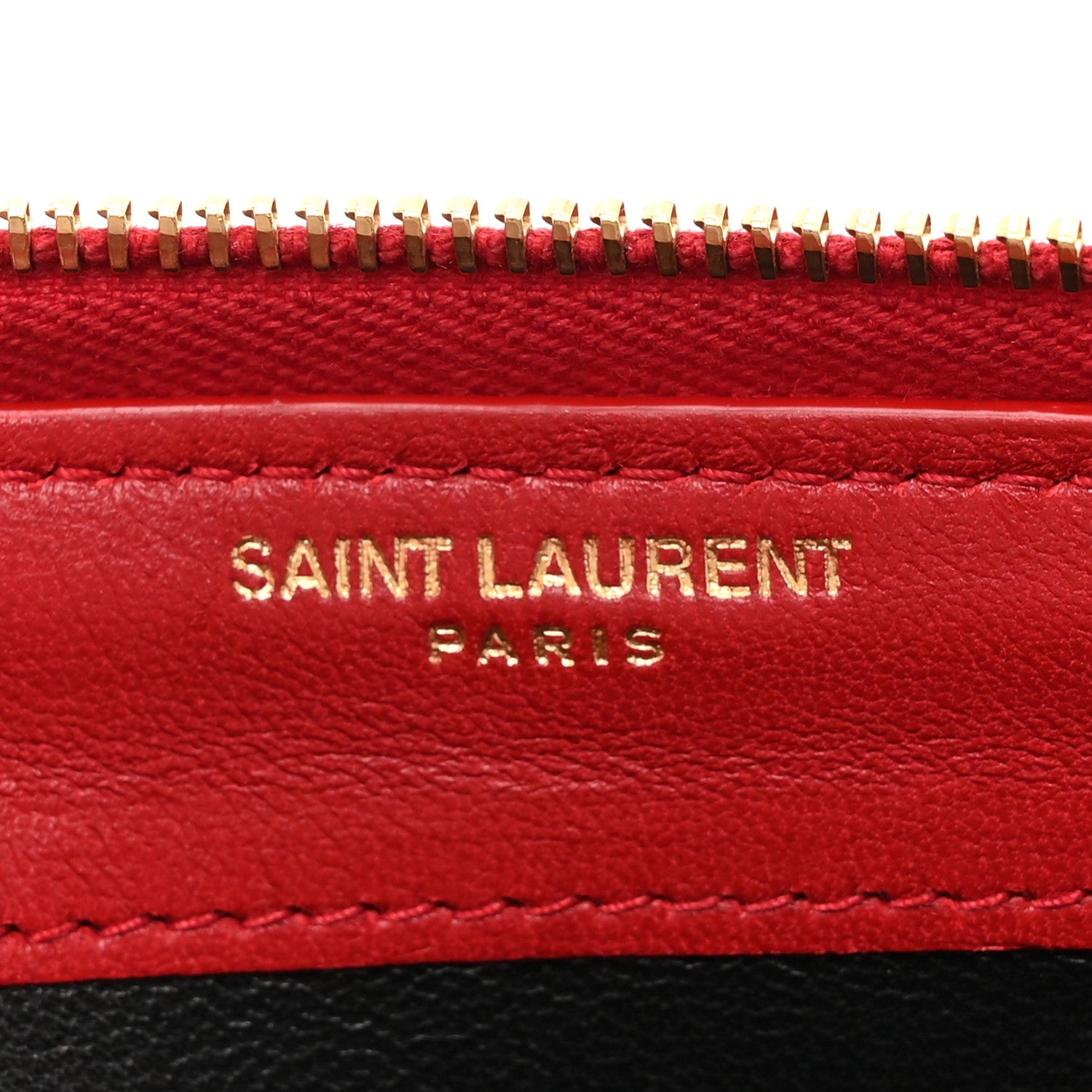 Saint Laurent Lambskin Matelasse Monogram Vicky Zip Around Wallet Rouge Eros Rouge Eros 6 of 9