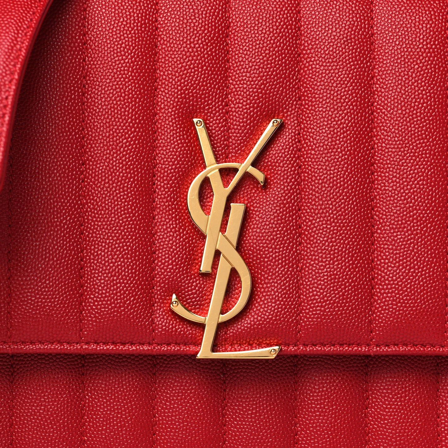 Grain De Poudre Matelasse Monogram Medium Vicky Chain Bag Red