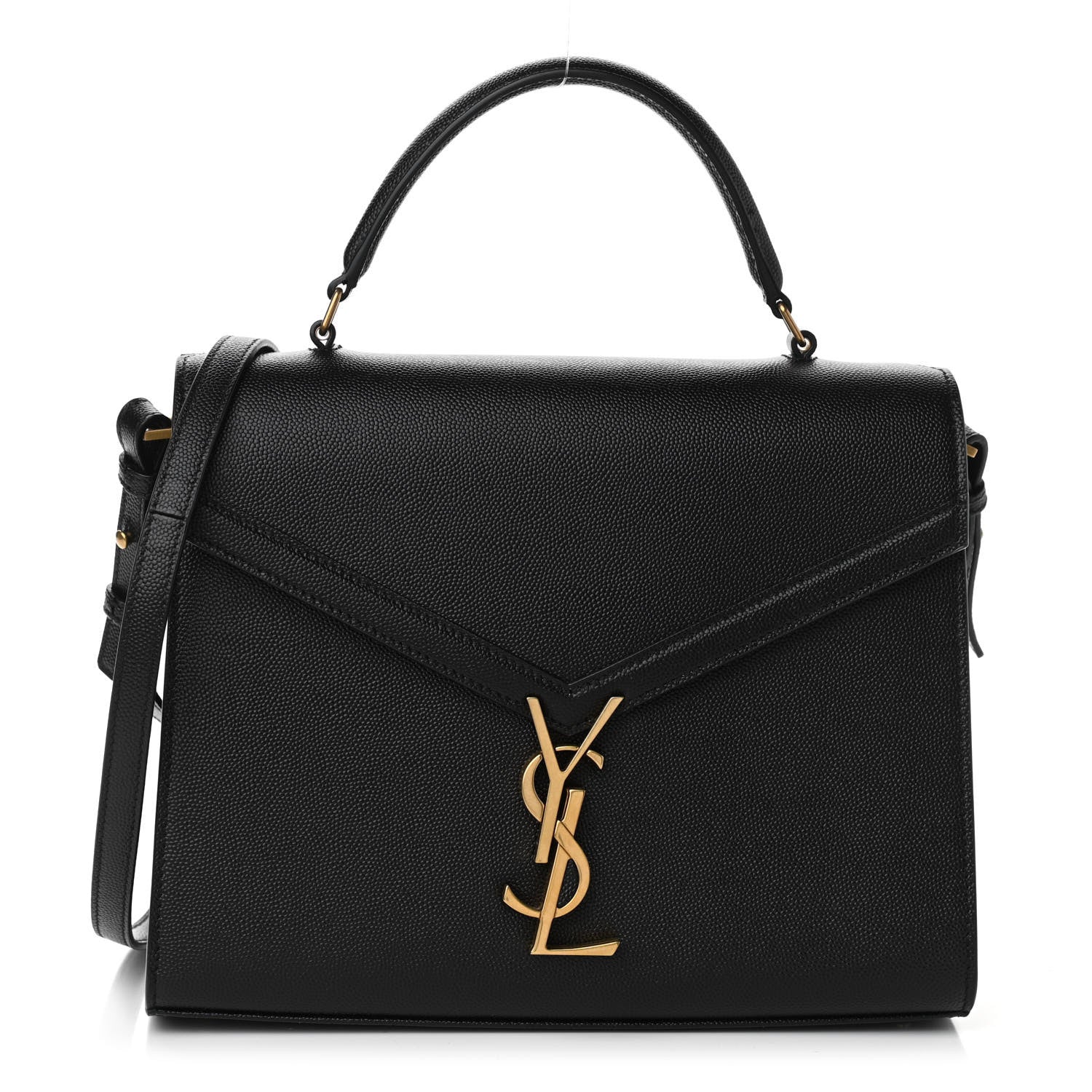 Saint Laurent Grain de Poudre Medium Classic Monogram Cassandra Top Handle Black 1 of 17