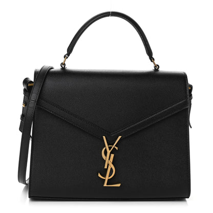 Saint Laurent Grain de Poudre Medium Classic Monogram Cassandra Top Handle Black 1 of 17