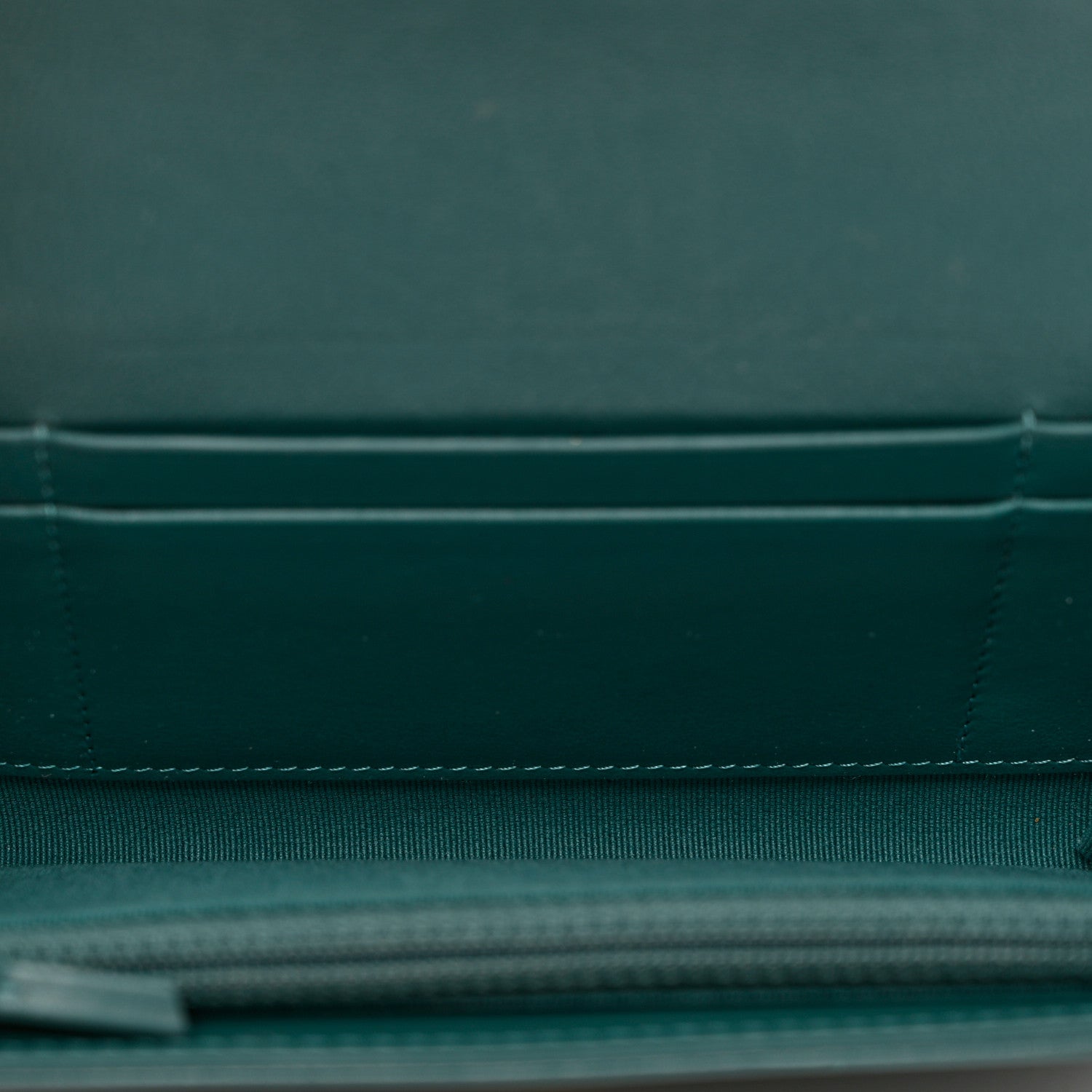 Chanel Lambskin Quilted Chanel 19 Flap Wallet Dark Green 5 of 10