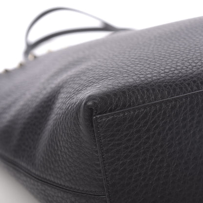 Valentino Garavani Grained Calfskin Rockstud Shoulder Tote Black 6 of 10