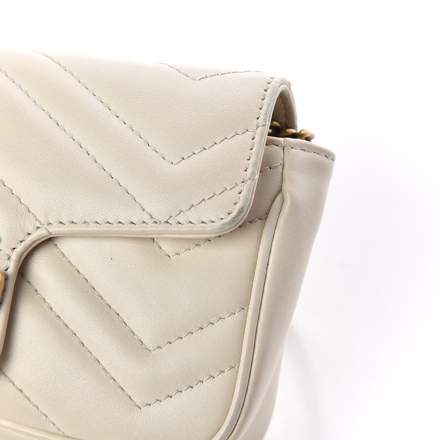 Gucci Calfskin Matelasse Super Mini GG Marmont Shoulder Bag White 12 of 15