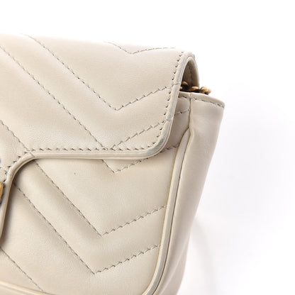 Gucci Calfskin Matelasse Super Mini GG Marmont Shoulder Bag White 12 of 15