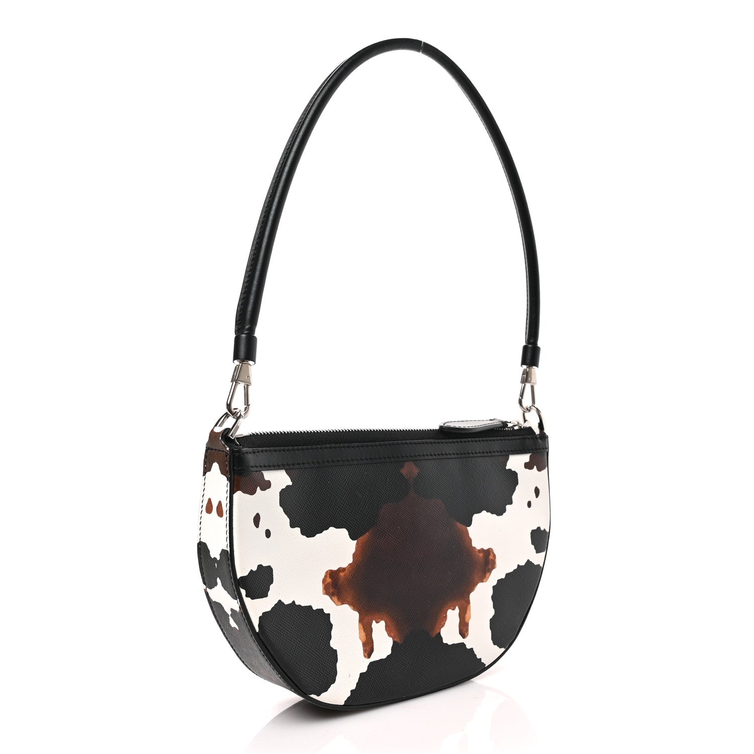 Burberry Calfskin Camouflage Mini Olympia Shoulder Bag Black 3 of 9