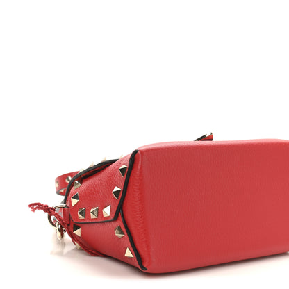 Valentino Garavani Pebbled Calfskin Mini Rockstud Crossbody Bag Rouge Pur 8 of 9