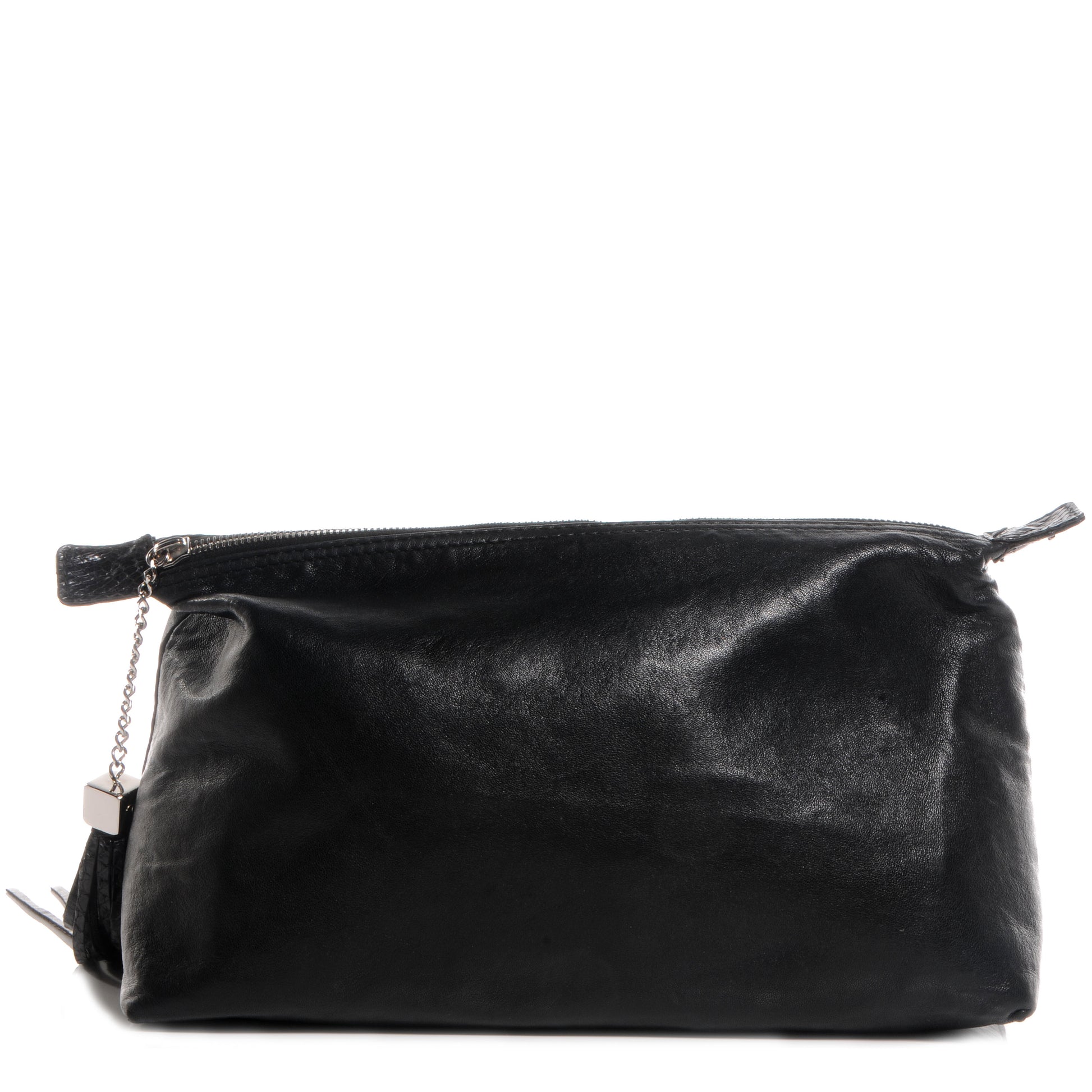 Chanel Lambskin Python Tassel Cerf Pochette Black 1 of 7