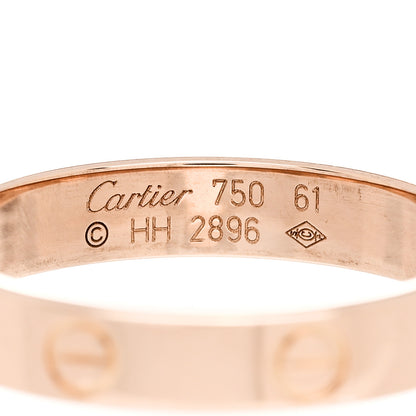 Cartier 18K Pink Gold 4mm LOVE Wedding Band Ring 61 9.5 4 of 4