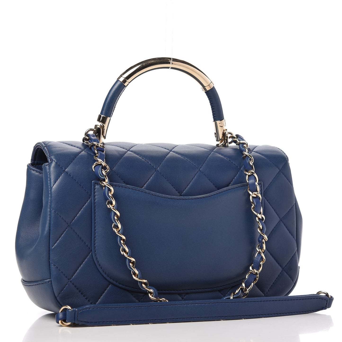 Lambskin Small Carry Chic Flap Blue