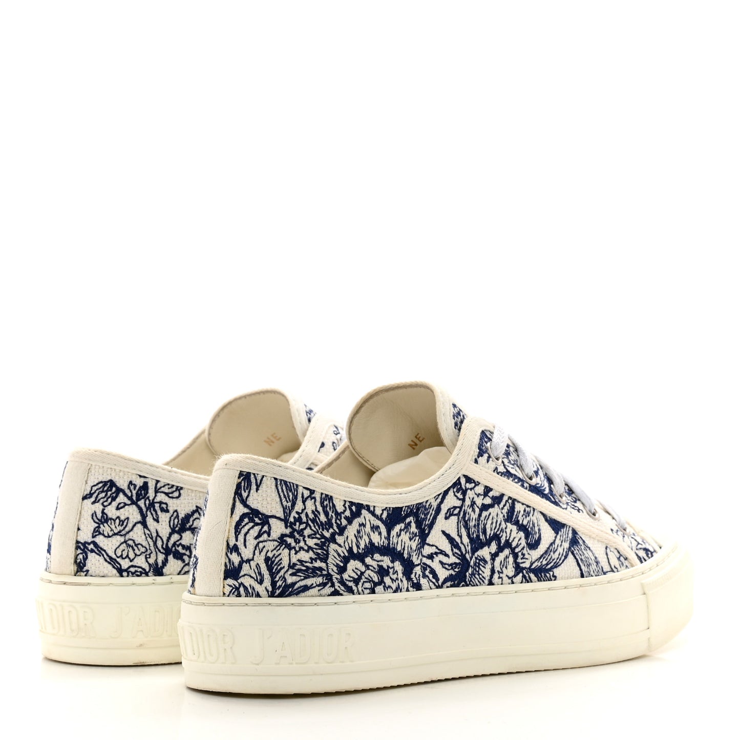 Canvas Toile De Jouy Embroidered Womens Walk Dior Low Top Sneakers 37 White Navy